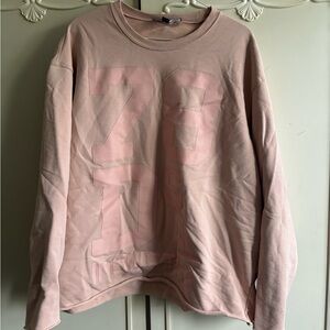 Diesel Light Pink Crewneck Sweatshirt with Tonal Number Graphic